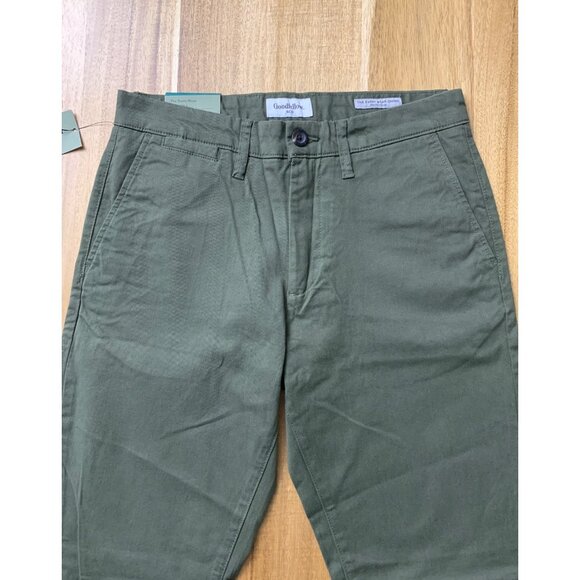 Goodfellow & Co Mens Green Athletic Chino Pants Stretch Slim Tapered Leg 29X30 - Picture 8 of 14